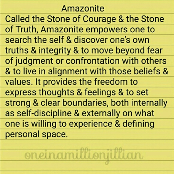 Genuine Amazonite Stone Quote Necklace - Picture 5 of 6